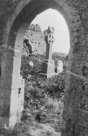 CLONTUSKERT PRIORY LOOKING THROUGH CLOISTER DOOR IN S.WALL OF NAVE